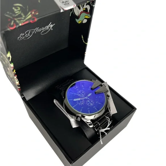 Ed Hardy Men’s Watch Chronograph Stainless Steel - Picture 1 of 7